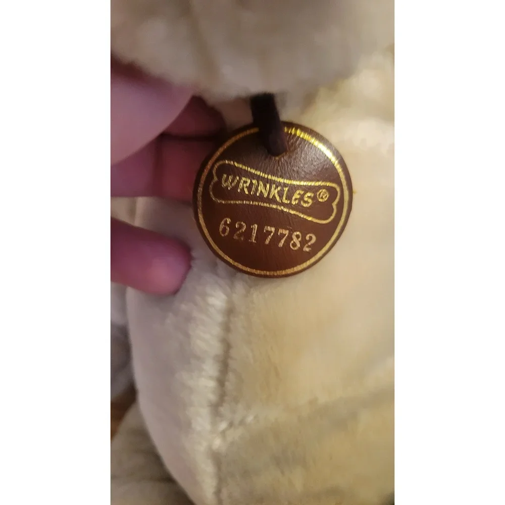 Vintage Wrinkles Dog Plush Puppet Lot of 3 Ganz Bros Tan Grey 1980s ID Tags